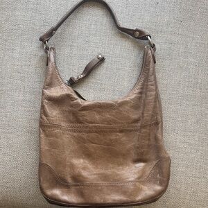 Frye Brown Leather Shoulder Hobo Bag